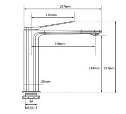 Rushy Tall Basin Mixer -HERA BATHWARE 0149size
