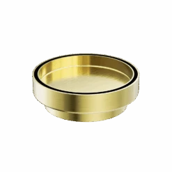 100MM ROUND TILE INSERT FLOOR WASTE 80MM OUTLET -HERA BATHWARE 100mm round tile insert floor waste 80mm outletbrushed goldbathroom wastenero tapware 938015