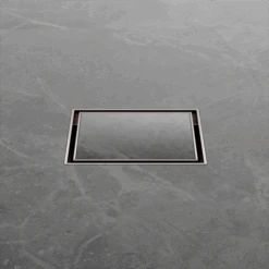 100mm Square Tile Insert Floor Waste With 50mm/80mm Outlet | Nero