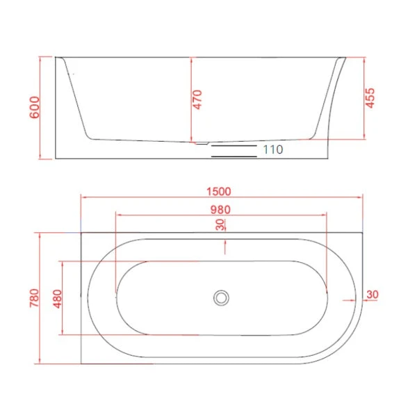 Versa Corner Back To Wall Bathtub 1500/1700mm | Cob&Pen 16 Versa Corner Back To Wall Bathtub 1500/1700mm | Cob&Pen - Image 16