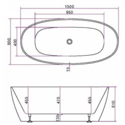 Atlantis Freestanding Thin Edge Bath | Cob&Pen -HERA BATHWARE 1646949 5