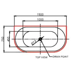 Halo MK2 Back To Wall Bathtub 1500/1700mm | Cob&Pen 21 Halo MK2 Back To Wall Bathtub 1500/1700mm | Cob&Pen -HERA BATHWARE 1654393 6
