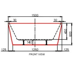 Halo MK2 Back To Wall Bathtub 1500/1700mm | Cob&Pen 20 Halo MK2 Back To Wall Bathtub 1500/1700mm | Cob&Pen -HERA BATHWARE 1654393 7