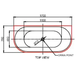 Halo MK2 Back To Wall Bathtub 1500/1700mm | Cob&Pen 18 Halo MK2 Back To Wall Bathtub 1500/1700mm | Cob&Pen -HERA BATHWARE 1654394 6