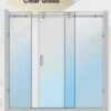 1950-2500mm Three Panel Sliding Shower Screen With Brushed Gold Hardware