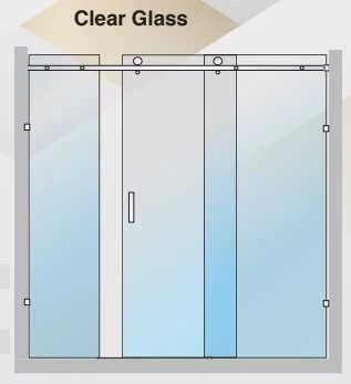 1950-2500mm Three Panel Sliding Shower Screen With Chrome Hardware 1 1950-2500mm Three Panel Sliding Shower Screen With Chrome Hardware