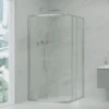 Violet Semi-Frameless *Corner Entry* Sliding Shower Screen - Chrome | Convex