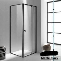 1950mm Semi-Frameless Pivot Screen - Matte Black