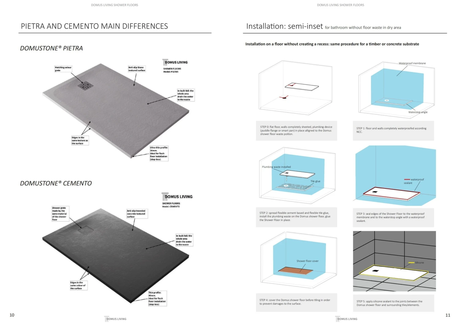 Cemento Shower Base Concrete Finish (Made In Italy) | Domus Living - Image 12