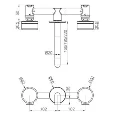 Serenity Wall Basin Set 220mm Spout -HERA BATHWARE 24D035 24D041 24D047 pdf 768x768 1