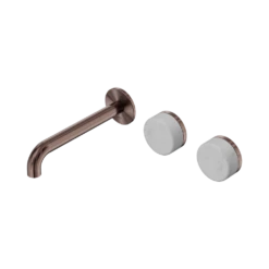 Serenity Wall Basin Set 185mm Offset Spout -HERA BATHWARE 24D059BZ image 1