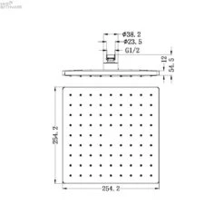 250MM ABS Square Shower Head -HERA BATHWARE 250mm abs square shower headbrushed nickelshower headnero tapware 478654
