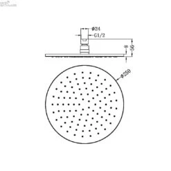250MM Round Shower Head -HERA BATHWARE 250mm round shower headgun metalshower headnero tapware 389721