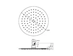 250mm Round Stainless Steel Shower Head -HERA BATHWARE 250mm round stainless steel shower headbrushed goldshower headnero tapware 944769