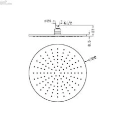 300MM Round Shower Head 33 300MM Round Shower Head -HERA BATHWARE 300mm round shower headbrushed bronzeshower headnero tapware 469161