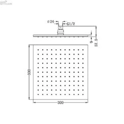 300MM Square Shower Head 5 300MM Square Shower Head -HERA BATHWARE 300mm square shower headmatte blackshower headnero tapware 677380