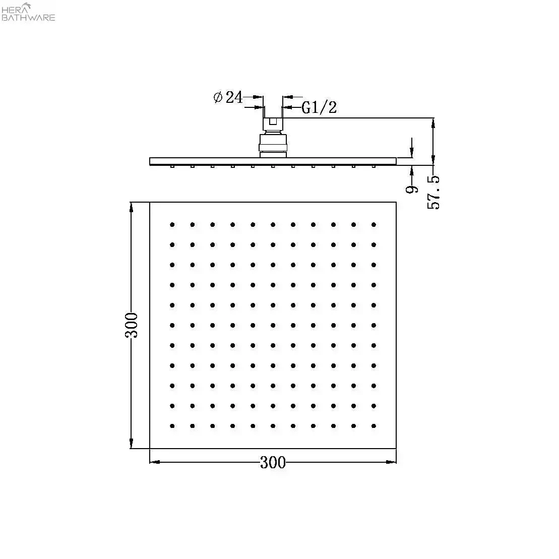 300MM Square Shower Head 3 300MM Square Shower Head - Image 3