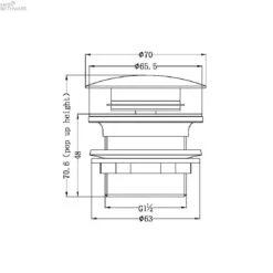 40mm Bath Pop-Up Plug With Removable Waste NO OVERFLOW | NERO 19 40mm Bath Pop-Up Plug With Removable Waste NO OVERFLOW | NERO -HERA BATHWARE 40mm bath pop up plug with removable waste no overflow nerographitepop up wastenero tapware 490785