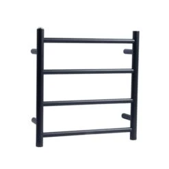 500(W)x520(H)x120(D)mm Round Matte Black Electric Heated Towel Rack 4 Bars