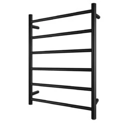 620x600x120mm Round Matte Black Electric Heated Towel Rack 6 Bars