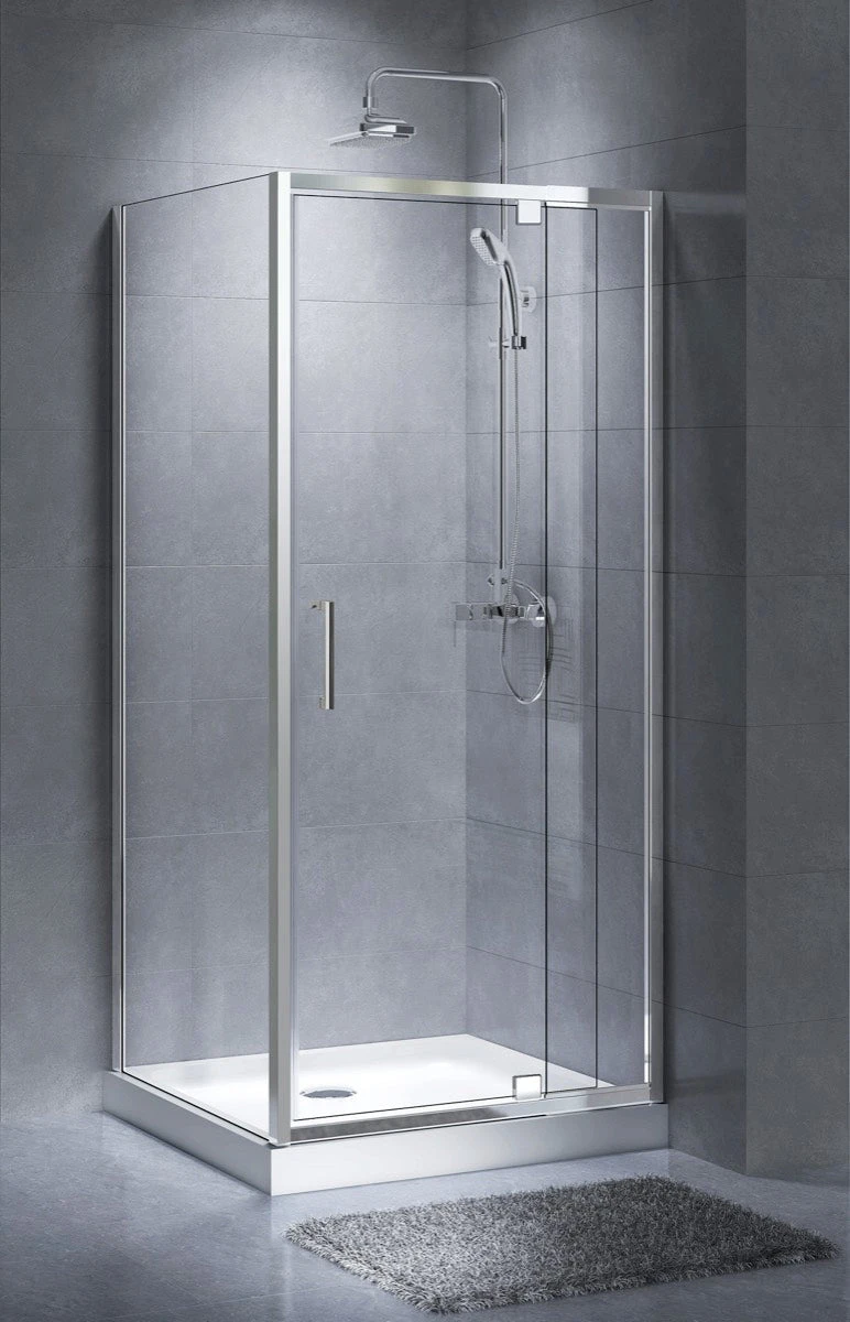 6mm Semi-Frameless Shower Screen Chrome | Polymore 1 6mm Semi-Frameless Shower Screen Chrome | Polymore