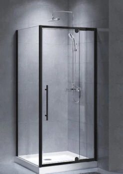 6mm Semi-Frameless Shower Screen Matte Black | Polymore