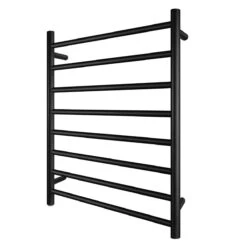 820x600x120mm Round Matte Black Electric Heated Towel Rack 8 Bars