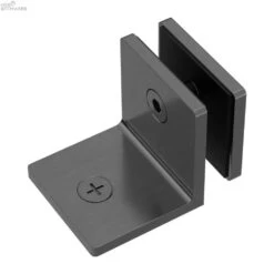 90 DEGREE GLASS TO WALL BRACKET 10MM GLASS -HERA BATHWARE 90 degree glass to wall bracket 10mm glassgun metalwall bracketnero tapware 604249
