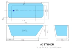 Avis Left/Right Corner Bathtub | Ceto 14 Avis Left/Right Corner Bathtub | Ceto -HERA BATHWARE ACBT1500R New