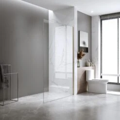 Walk In Shower Screen 2100mm High | Fully-Frameless Fixed Panels – Stella -HERA BATHWARE FP CHANNEL FG scaled 1