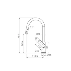 BIANCA Pull-Out Kitchen Mixer -HERA BATHWARE NR321508 600x600 1