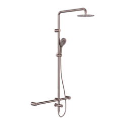 Mecca Care 32mm T-Bar Grab Rail 1100x750mm Twin Shower Set -HERA BATHWARE NRCS008BZ image 1 2