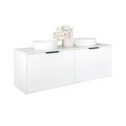 Alia Matte White Fluted Vanity Cabinet Only | Fifth Avenue -HERA BATHWARE alia matte white fluted vanity cabinet only fifth avenue1800mmvanitiesfifth ave 947771