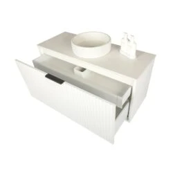Alia Matte White Fluted Vanity Cabinet Only | Fifth Avenue -HERA BATHWARE alia matte white fluted vanity cabinet only fifth avenue600mmvanitiesfifth ave 235950