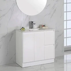 Alice Gloss White Free Standing Vanity - 600mm