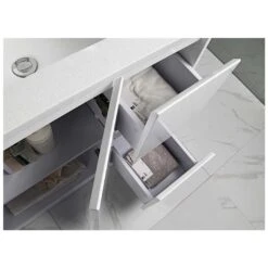 Alice Gloss White Free Standing Vanity - 750mm Drawers On LEFT -HERA BATHWARE alice gloss white free standing vanity 750mm drawers on leftvanitiesaulic 303691