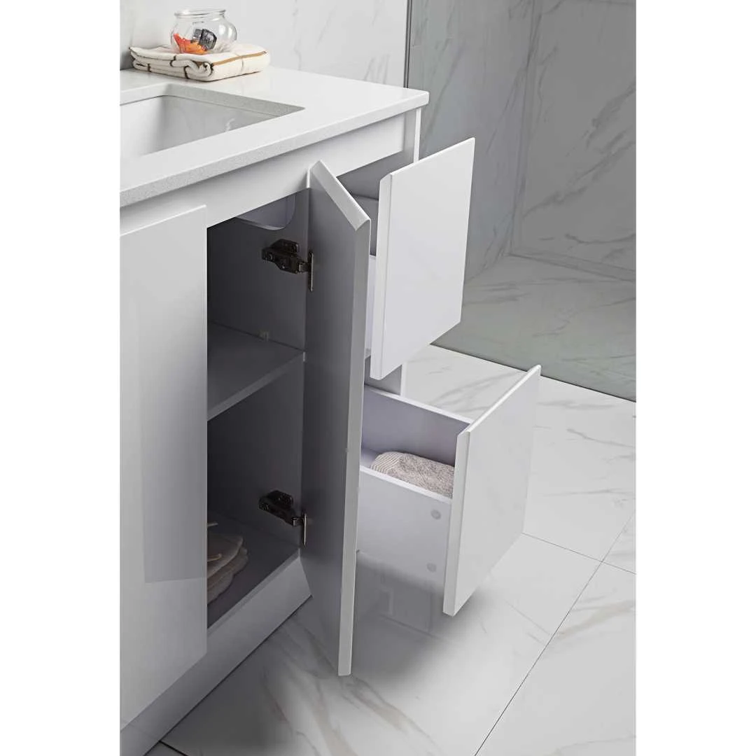 Alice Gloss White Free Standing Vanity - 900mm Drawers On RIGHT 7 Alice Gloss White Free Standing Vanity - 900mm Drawers On RIGHT - Image 7