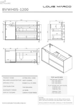 Altona Plywood Wall Hung Vanity 1200mm 6 Altona Plywood Wall Hung Vanity 1200mm -HERA BATHWARE altona plywood wall hung vanity 1200mmvanitieslouis marco 398078
