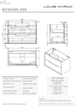 Altona Plywood Wall Hung Vanity 900mm 8 Altona Plywood Wall Hung Vanity 900mm -HERA BATHWARE altona plywood wall hung vanity 900mmvanities furniturelouis marco 416029