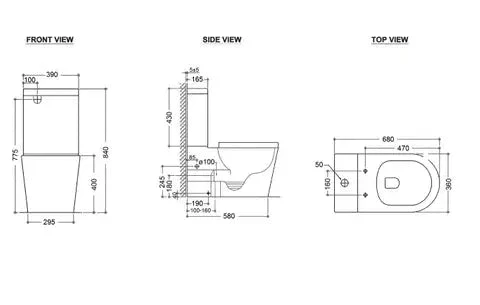 ALZANO RIMLESS TOILET SUITE - R&T Cistern 2 ALZANO RIMLESS TOILET SUITE - R&T Cistern - Image 2