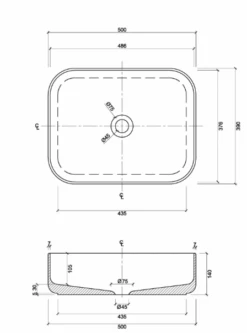 Amaroo Small Rectangle -HERA BATHWARE amaroo small rectanglematte blackeight quarter 270293