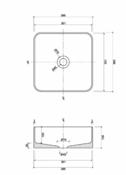 Amaroo Square -HERA BATHWARE amaroo squarematte blackeight quarter 187258