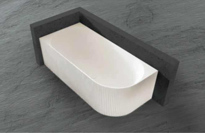 Anika Corner Back To Wall Fluted Bathtub 1500/1700mm 3 Anika Corner Back To Wall Fluted Bathtub 1500/1700mm - Image 3