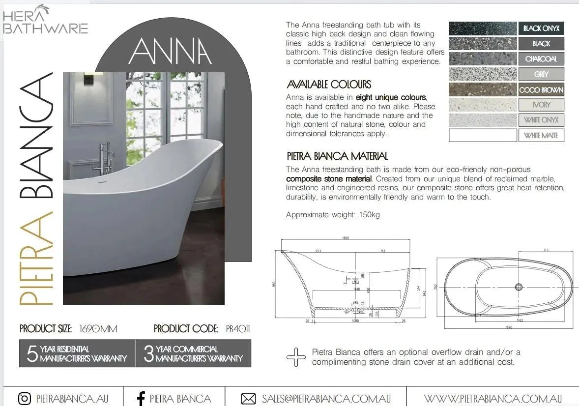 Anna Freestanding Bath Tub 2 Anna Freestanding Bath Tub - Image 2