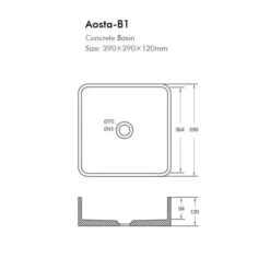Aosta - Square Concrete Above Counter -HERA BATHWARE aosta square concrete above countergrey mist b1above counter basinbnk 668157