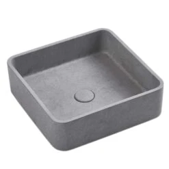 Aosta - Square Concrete Above Counter -HERA BATHWARE aosta square concrete above counterwhite sandstone swabove counter basinbnk 839687