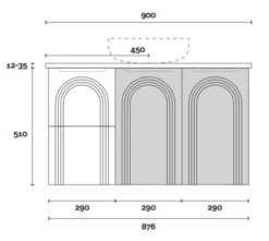 Arco 900mm Bathroom Wall Hung Vanity -HERA BATHWARE arco 900mm bathroom wall hung vanitysymphony topcenter bowlvanitiesmarquis 774657