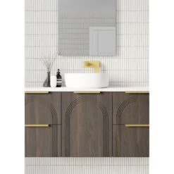Arco 900mm Bathroom Wall Hung Vanity -HERA BATHWARE arco 900mm bathroom wall hung vanitysymphony topleft hand bowlvanitiesmarquis 109574