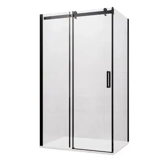 Barossa Slider Frameless Shower Screen Black 1 Barossa Slider Frameless Shower Screen Black