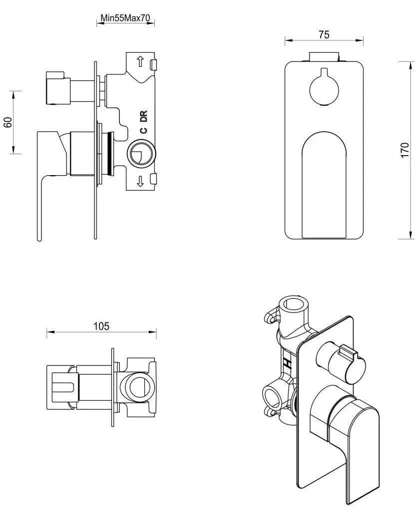 Beki Shower Mixer With Diverter 6 Beki Shower Mixer With Diverter - Image 6
